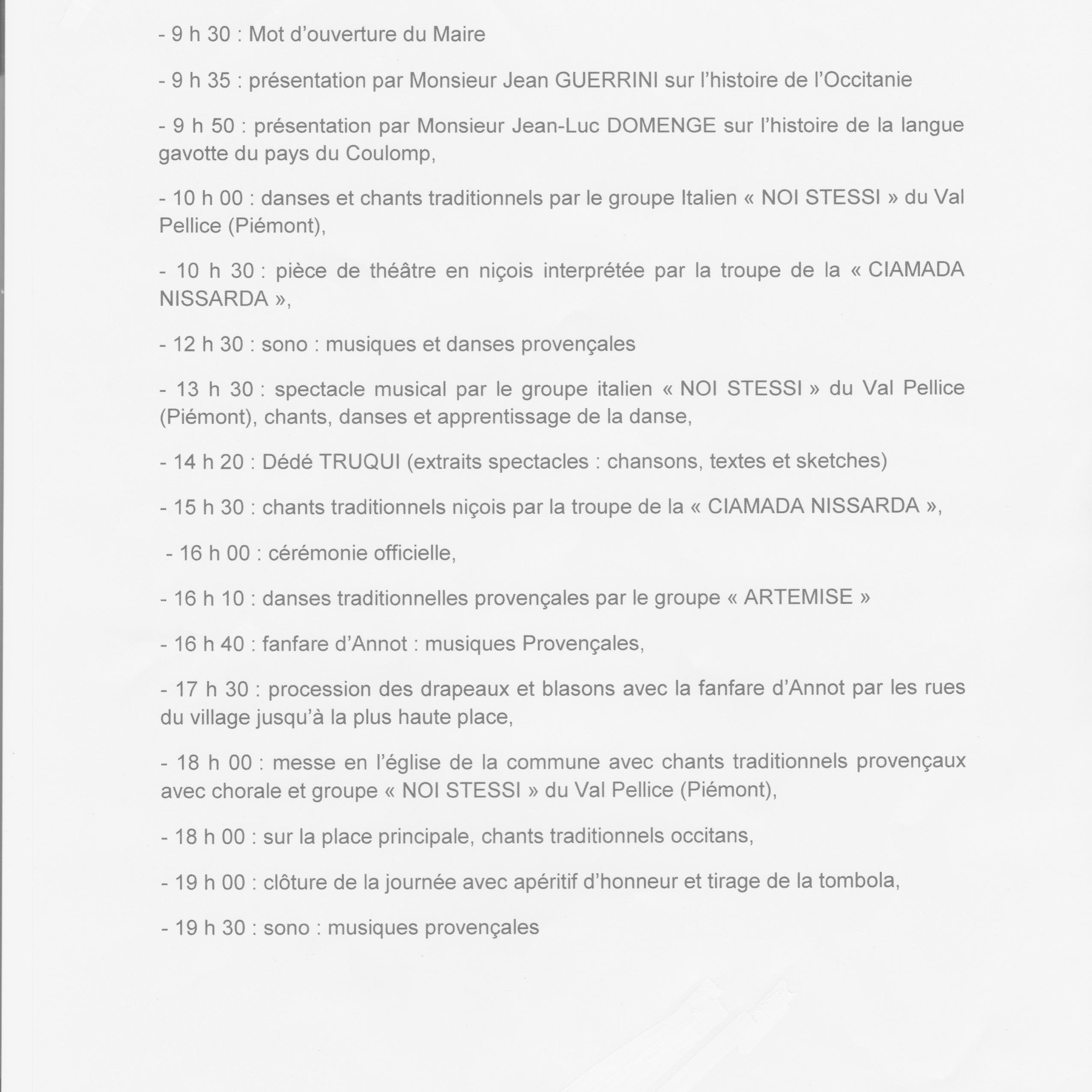 Le programme