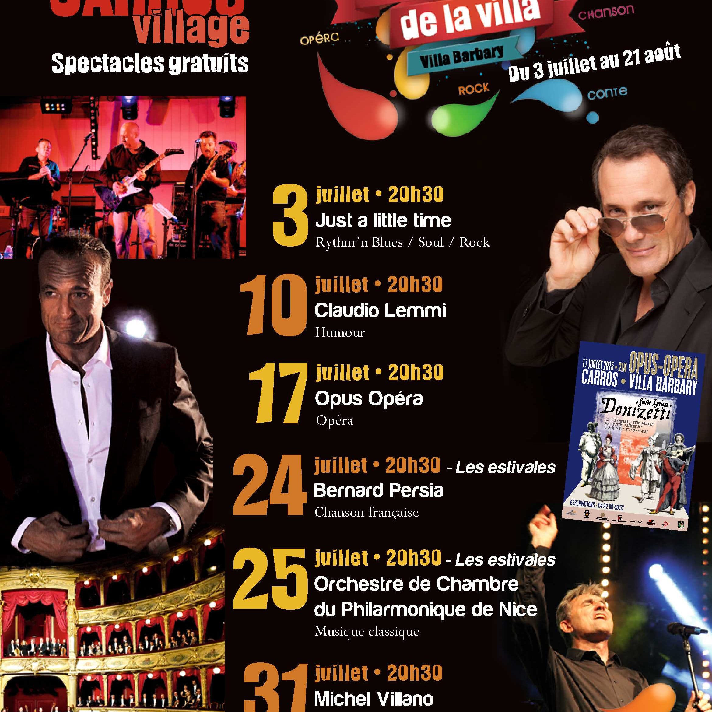 Le programme du mois de Juillet